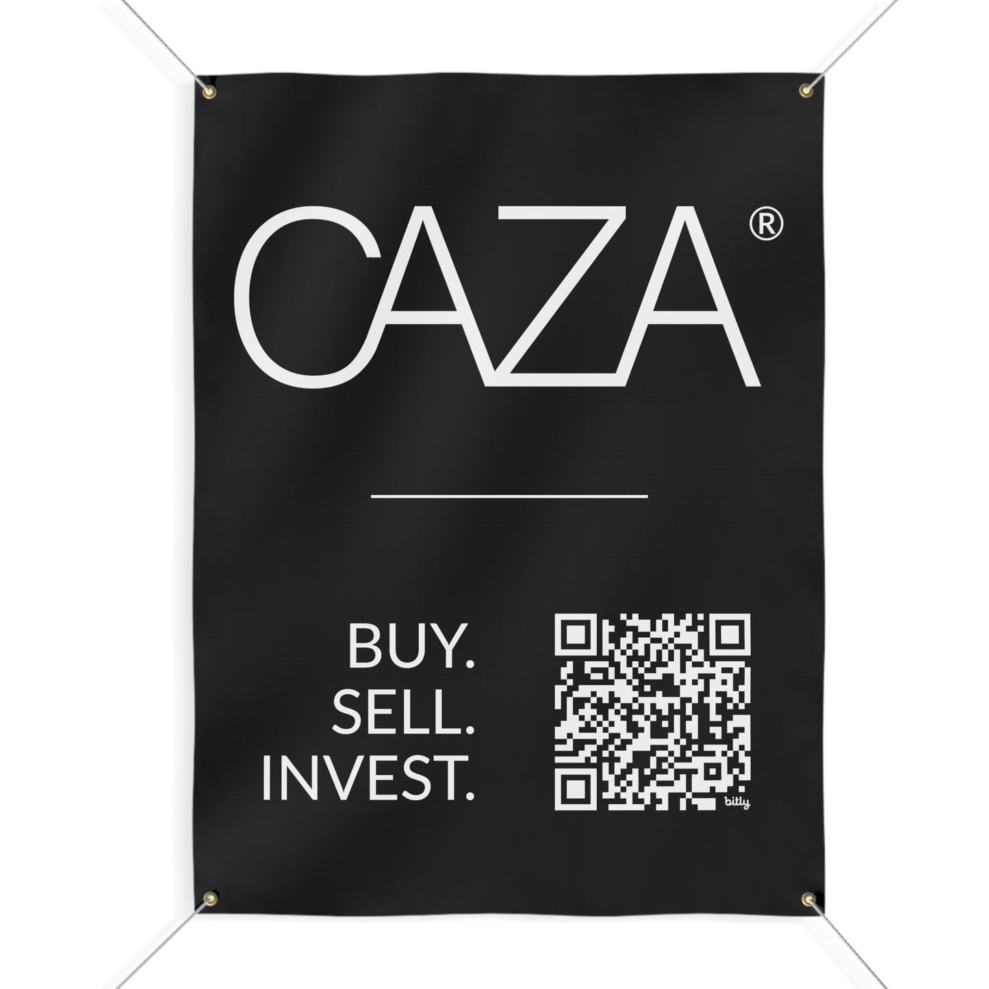Buy. Sell. Invest. | Matte Banner (Black)
