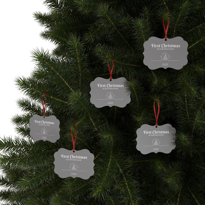 1st Christmas Aluminum Ornaments (Grey)