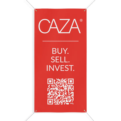 Buy. Sell. Invest. | Matte Banner (Red)