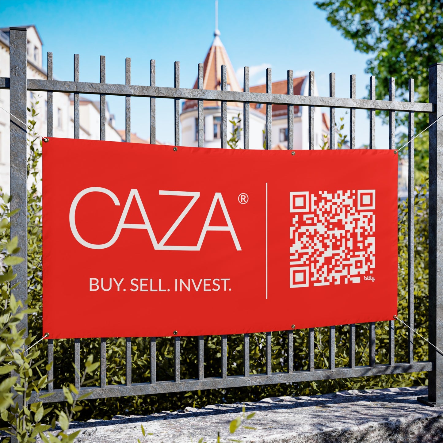 Buy. Sell. Invest. | Vinyl Banners (Red)