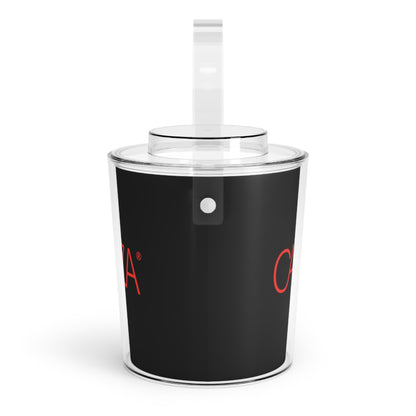 Ice Bucket with Tongs (Black)