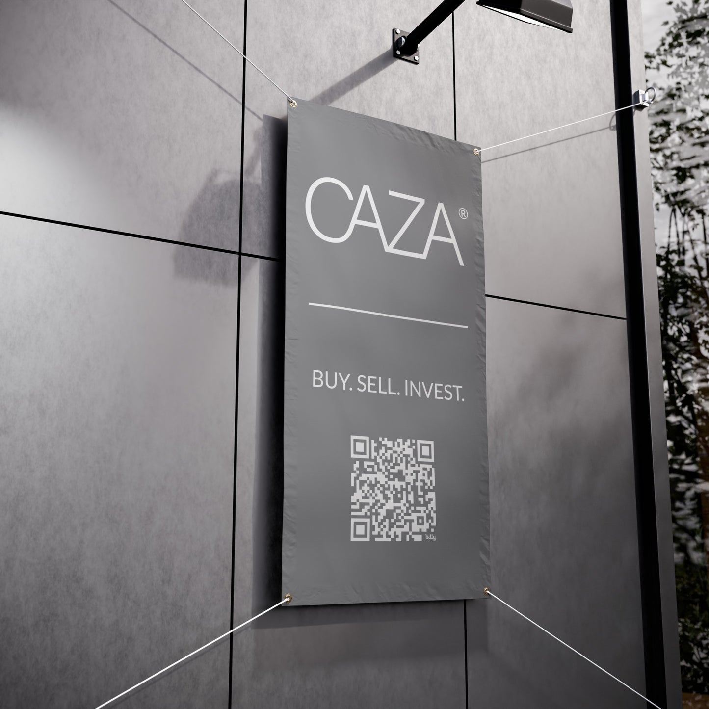 Buy. Sell. Invest. | Vinyl Banners (Grey)
