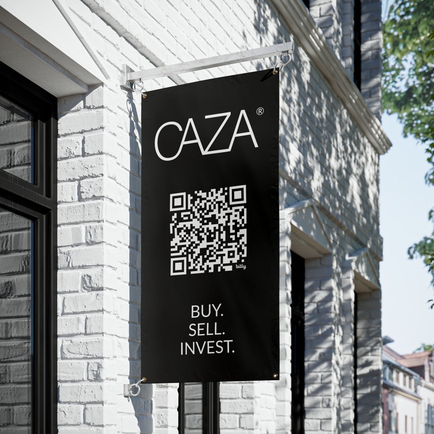 Buy. Sell. Invest. | Vinyl Banners (Black)