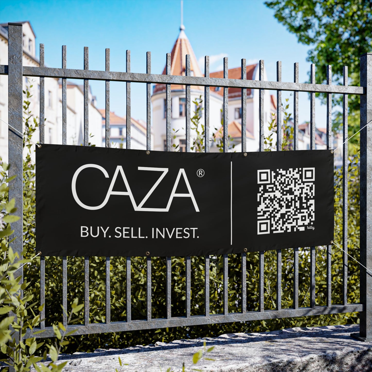 Buy. Sell. Invest. | Vinyl Banners (Black)