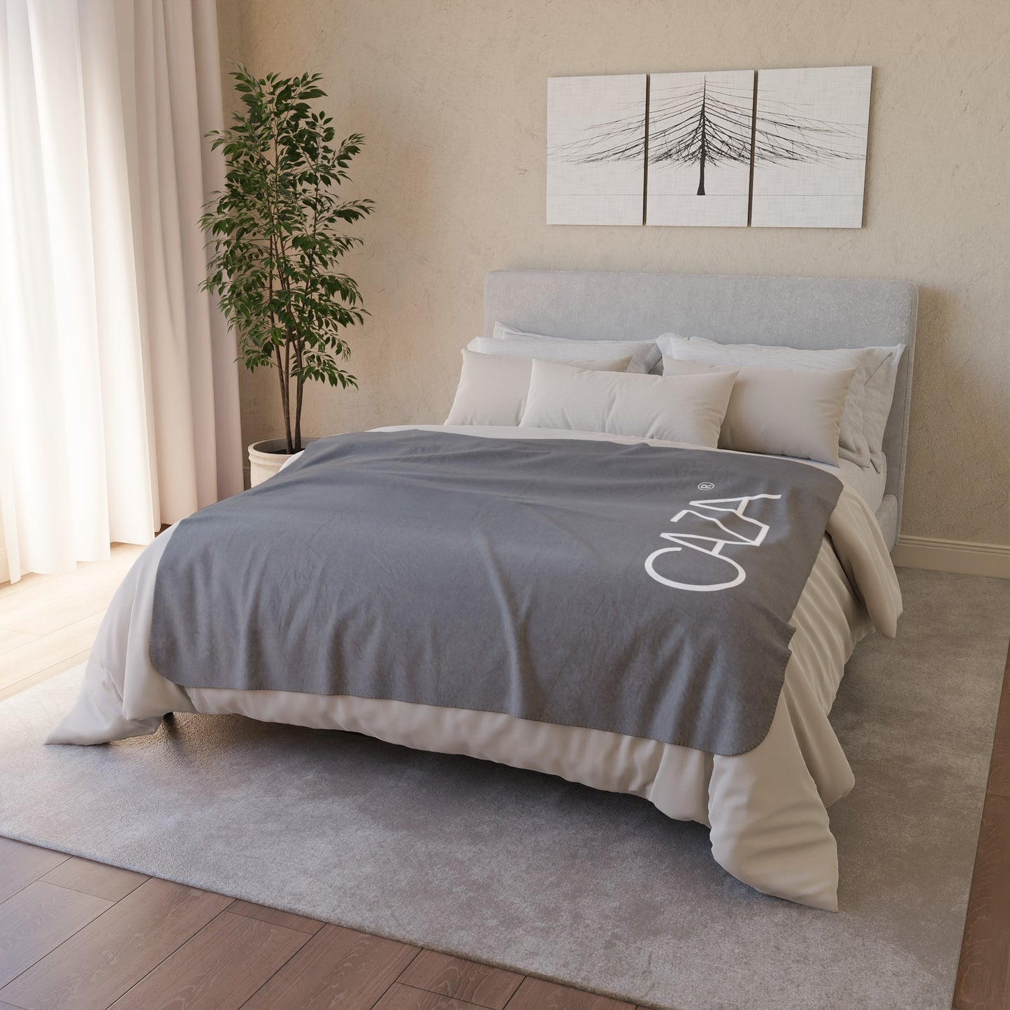 Fleece Sherpa Blanket (Grey)