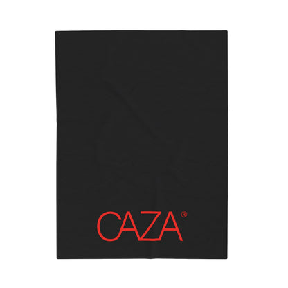 Velveteen Plush Blanket (Black with Red Logo)
