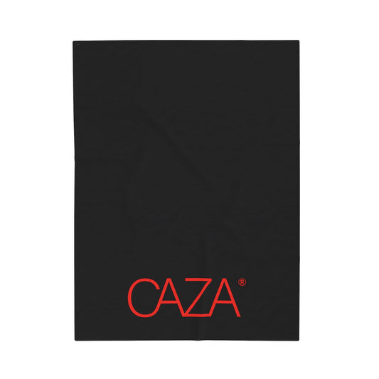 Velveteen Plush Blanket (Black with Red Logo)