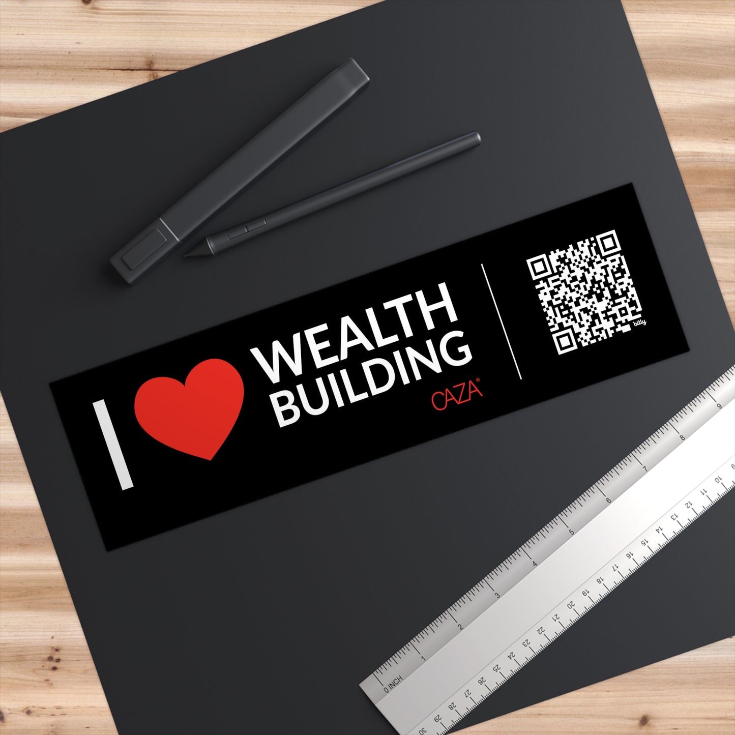 I ❤️ Wealth Building Bumper Stickers (Black)