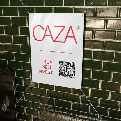 Buy. Sell. Invest. | Matte Banner (White)