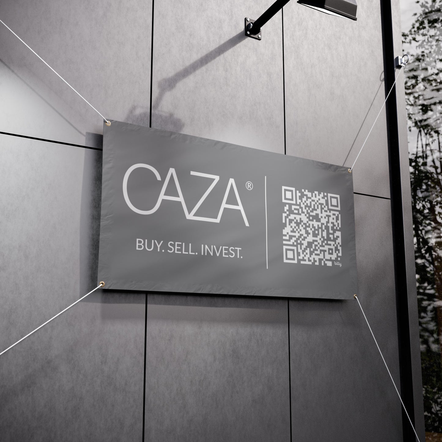 Buy. Sell. Invest. | Vinyl Banners (Grey)