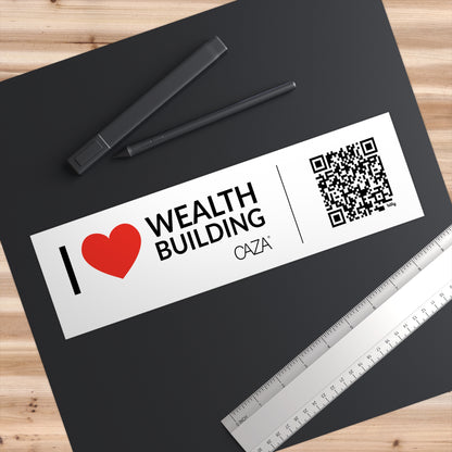 I ❤️ Wealth Building Bumper Stickers (White)