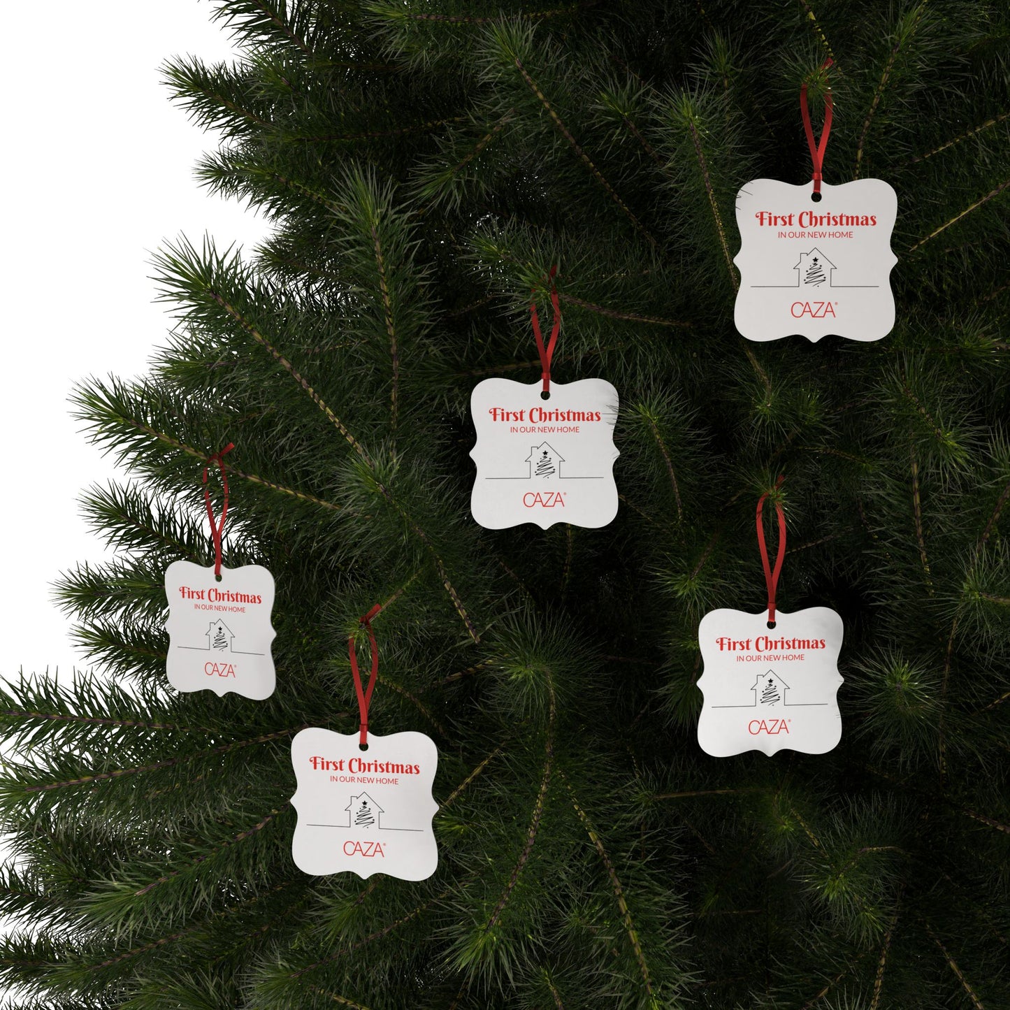 1st Christmas Aluminum Ornaments (White)