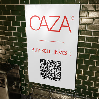 Buy. Sell. Invest. | Matte Banner (White)