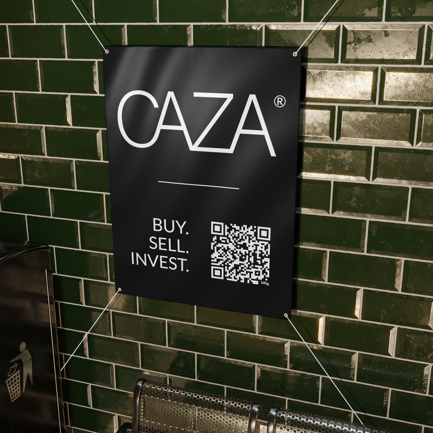 Buy. Sell. Invest. | Matte Banner (Black)