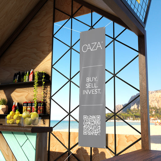 Buy. Sell. Invest. | Matte Banner (Grey)