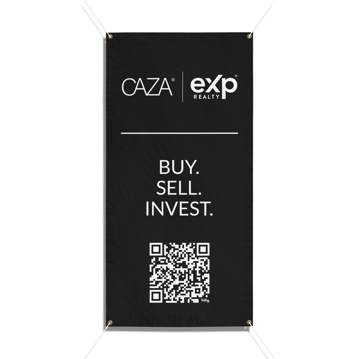 Buy. Sell. Invest. | Vinyl Banners (Black)