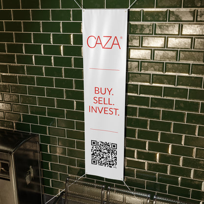 Buy. Sell. Invest. | Matte Banner (White)