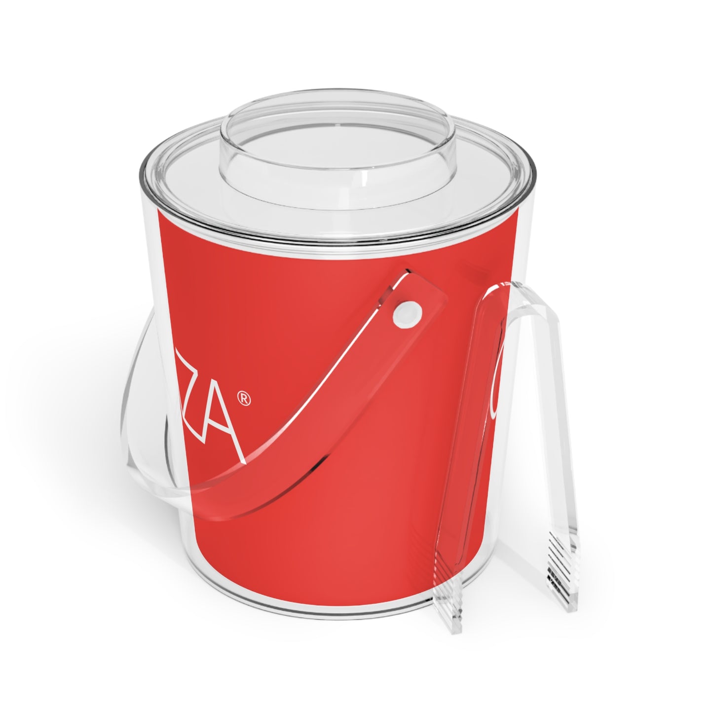 Ice Bucket with Tongs (Red)