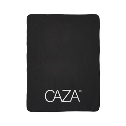 Fleece Sherpa Blanket (Black with White Logo)