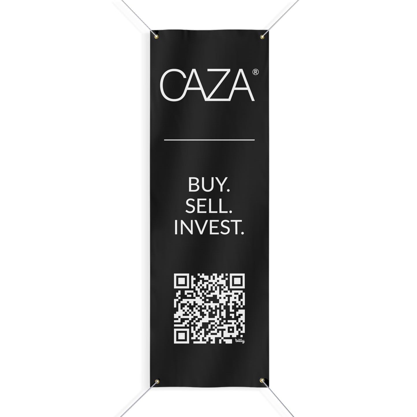 Buy. Sell. Invest. | Matte Banner (Black)