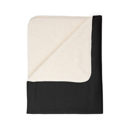 Fleece Sherpa Blanket (Black with Red Logo)