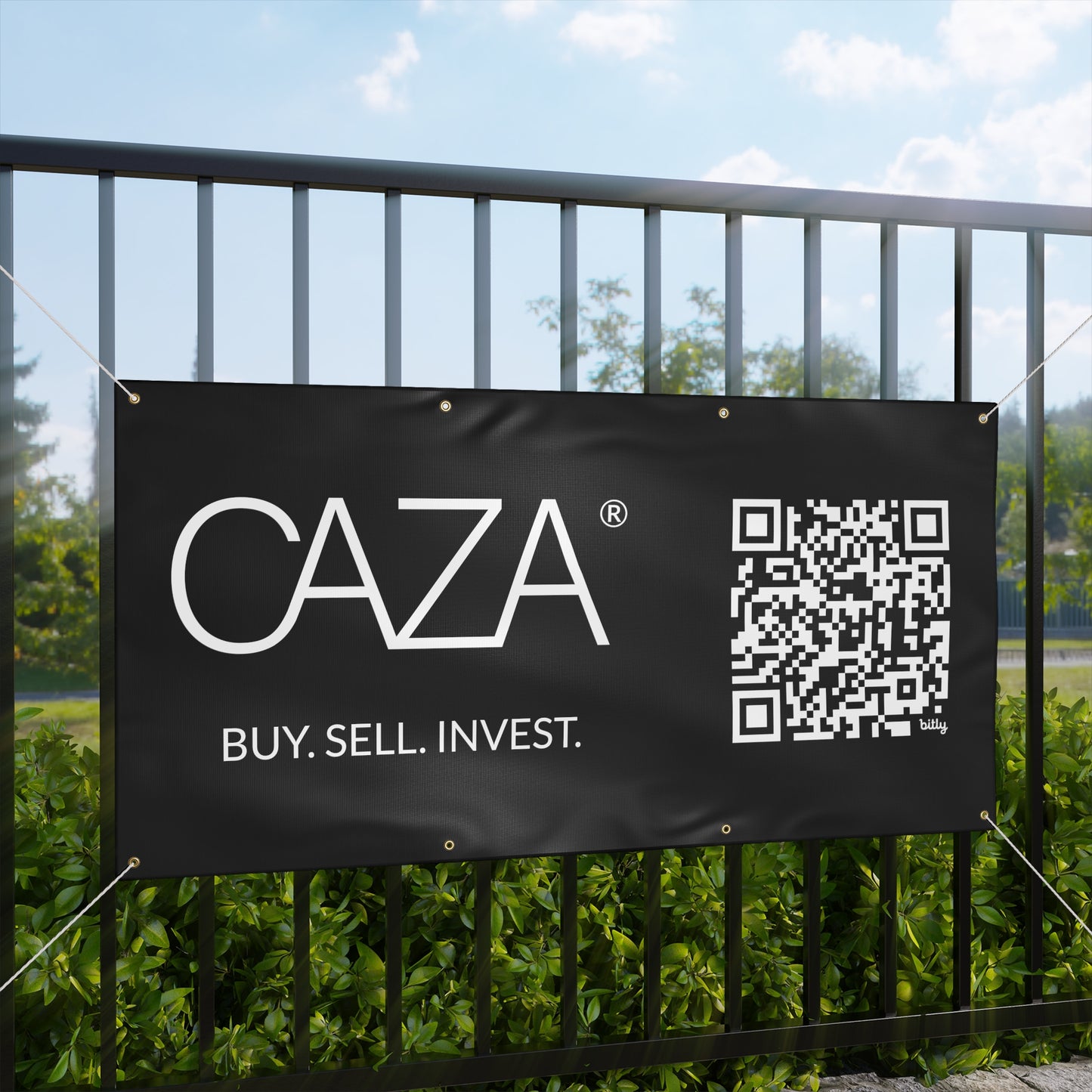 Buy. Sell. Invest. | Matte Banner (Black)