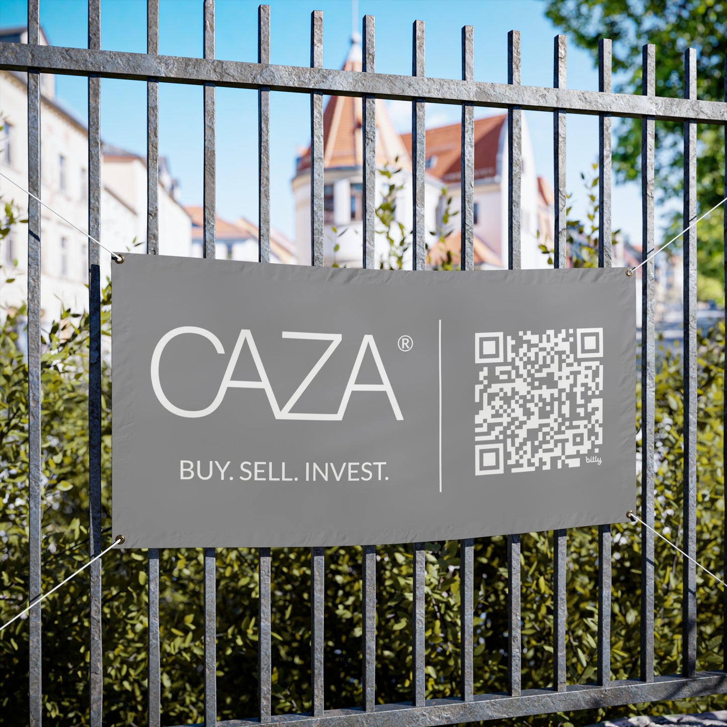 Buy. Sell. Invest. | Vinyl Banners (Grey)