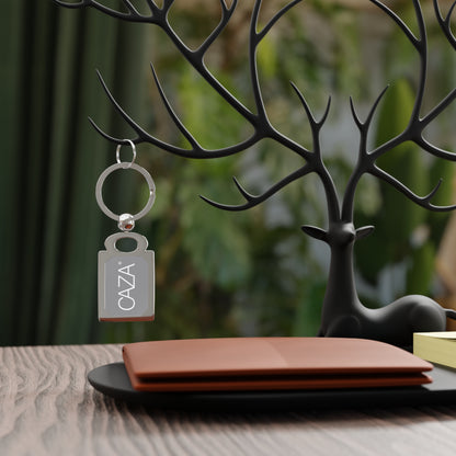 Rectangle Photo Keyring (Grey)