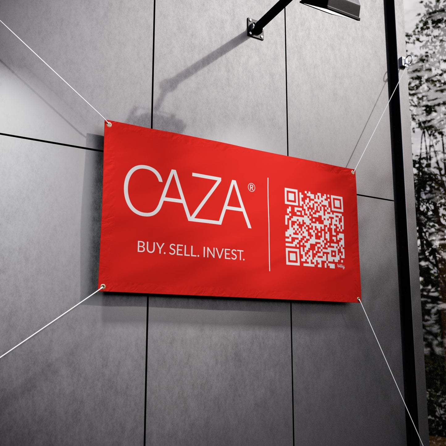 Buy. Sell. Invest. | Vinyl Banners (Red)