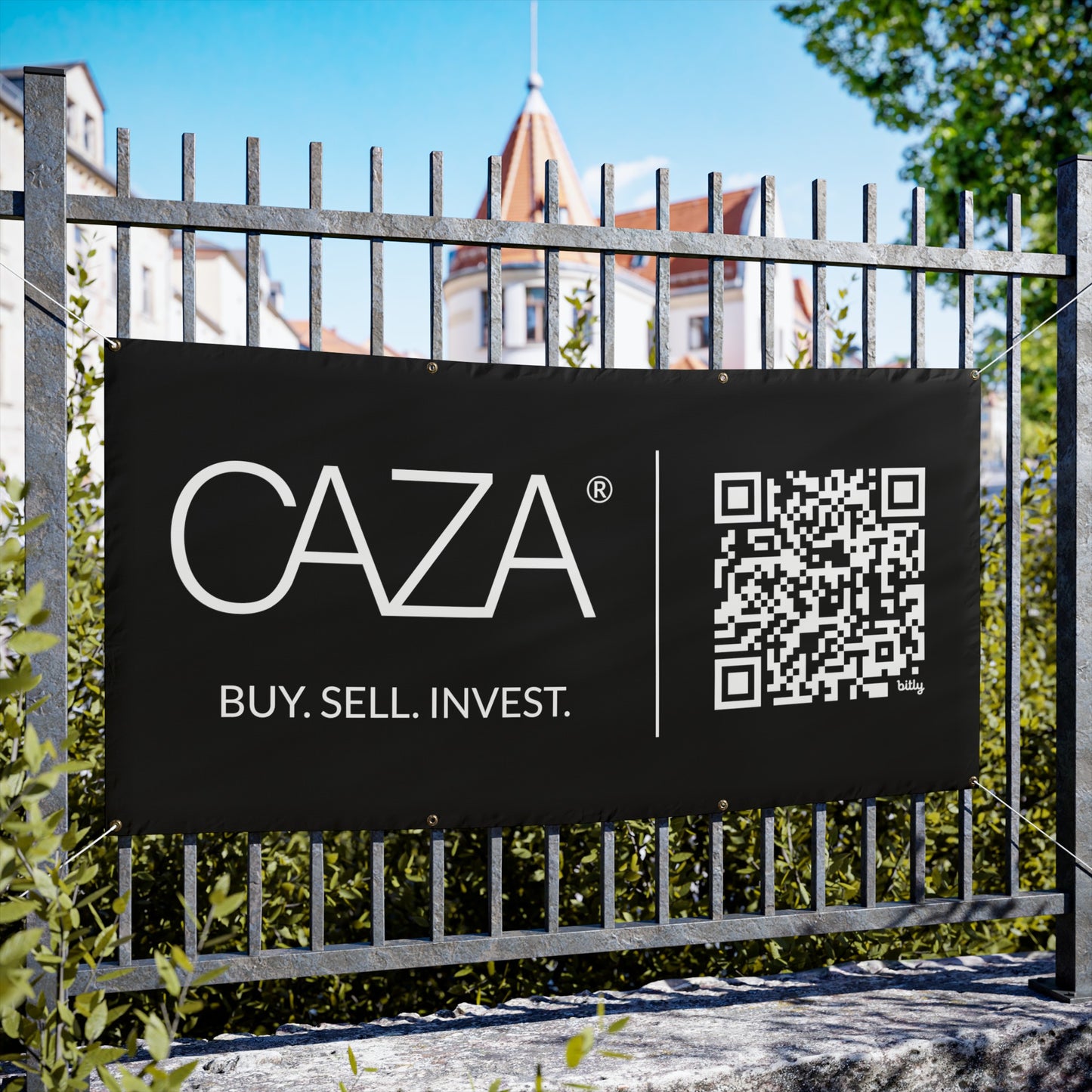 Buy. Sell. Invest. | Vinyl Banners (Black)