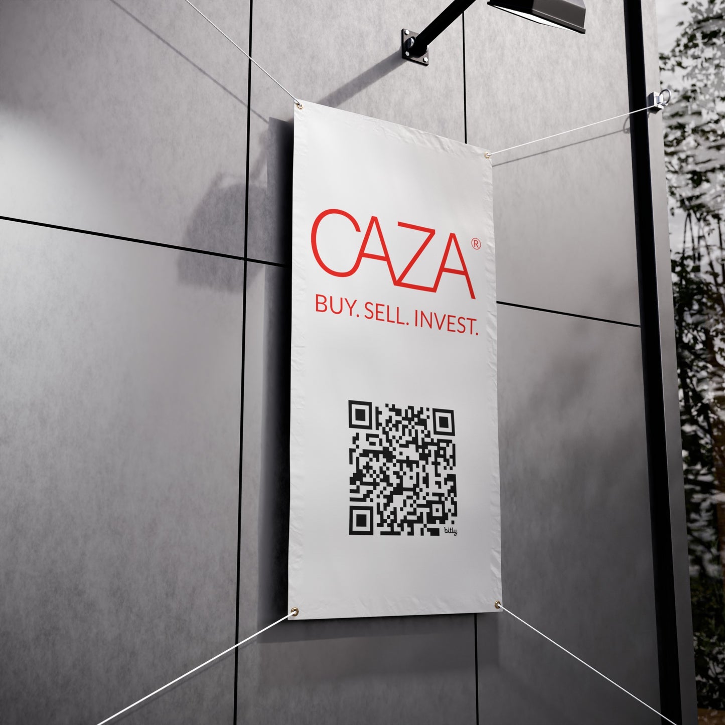 Buy. Sell. Invest. | Vinyl Banners (White)