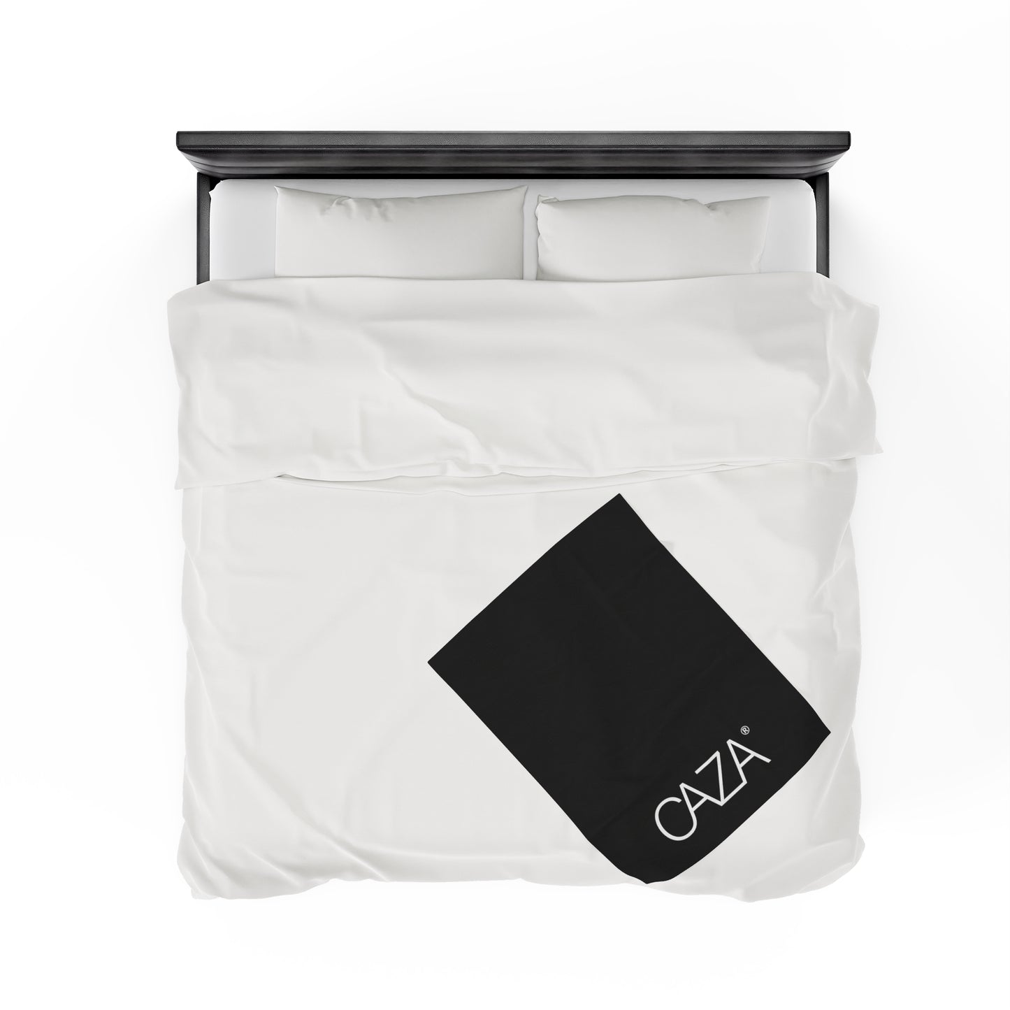 Velveteen Plush Blanket (Black with White Logo)