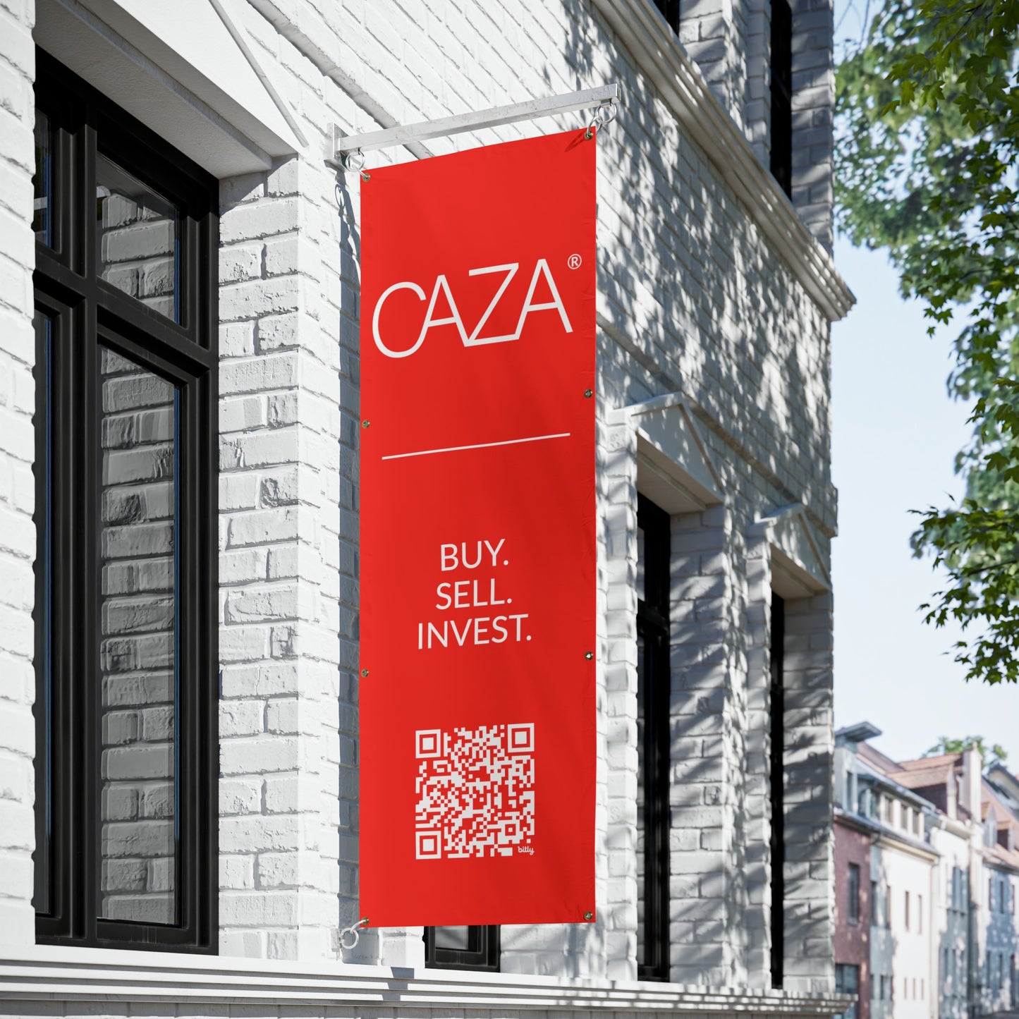 Buy. Sell. Invest. | Vinyl Banners (Red)