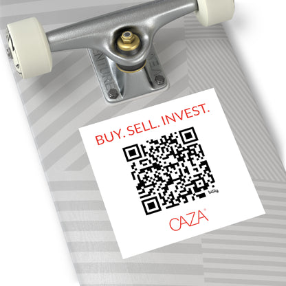 Buy. Sell. Invest. | Square Vinyl Stickers
