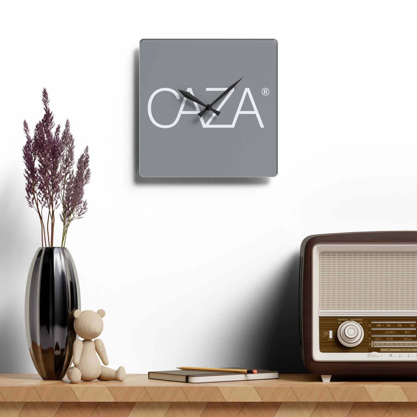 Acrylic Wall Clock (Grey)