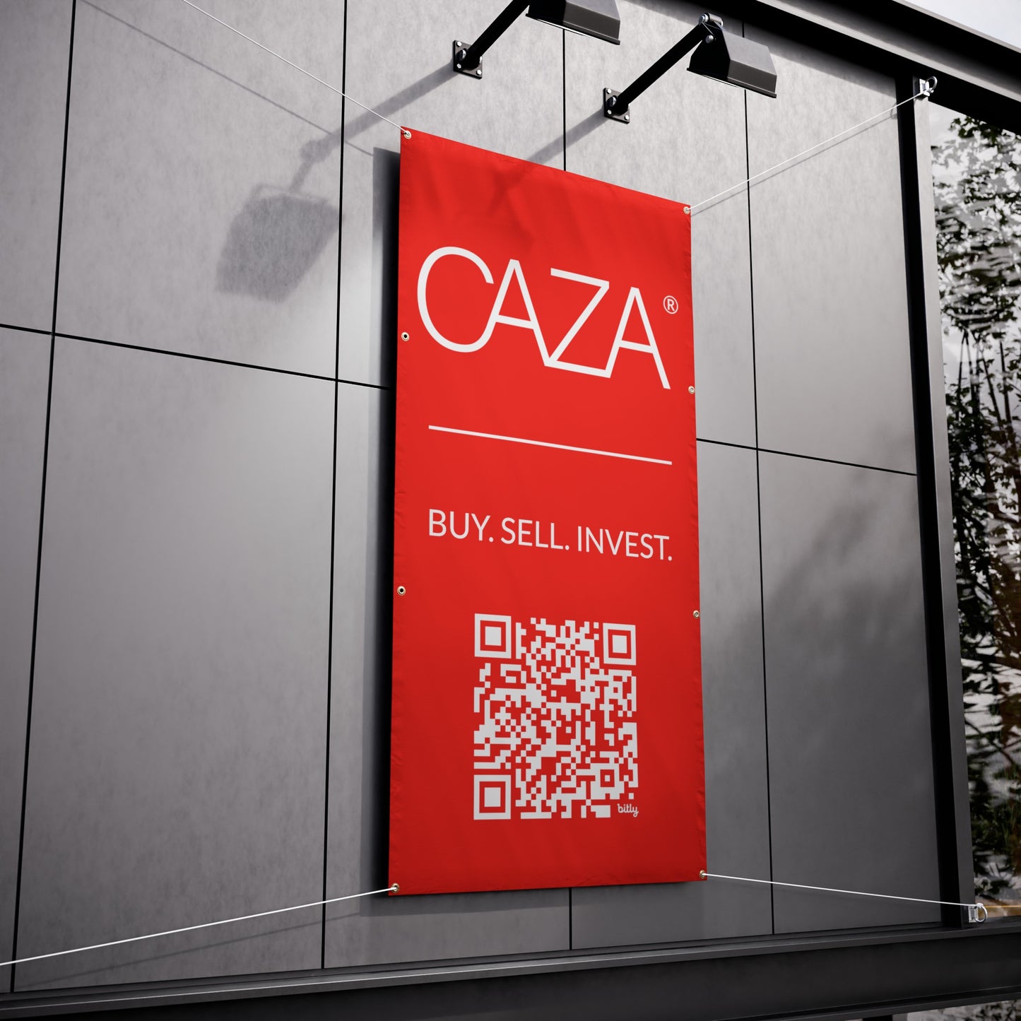 Buy. Sell. Invest. | Vinyl Banners (Red)
