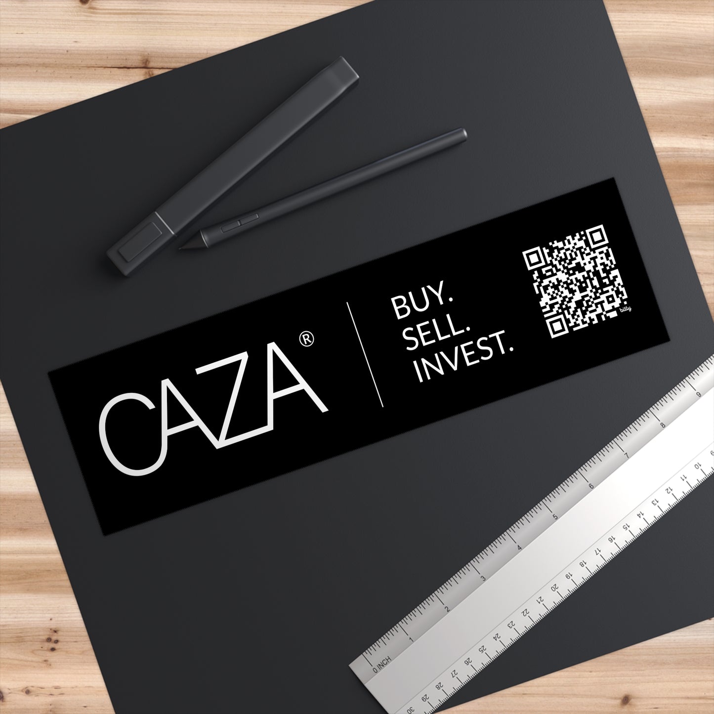 Buy. Sell. Invest. Bumper Stickers (Black)