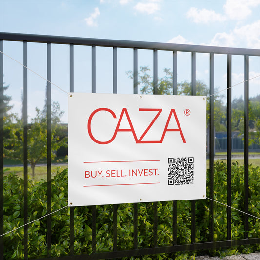Buy. Sell. Invest. | Matte Banner (White)