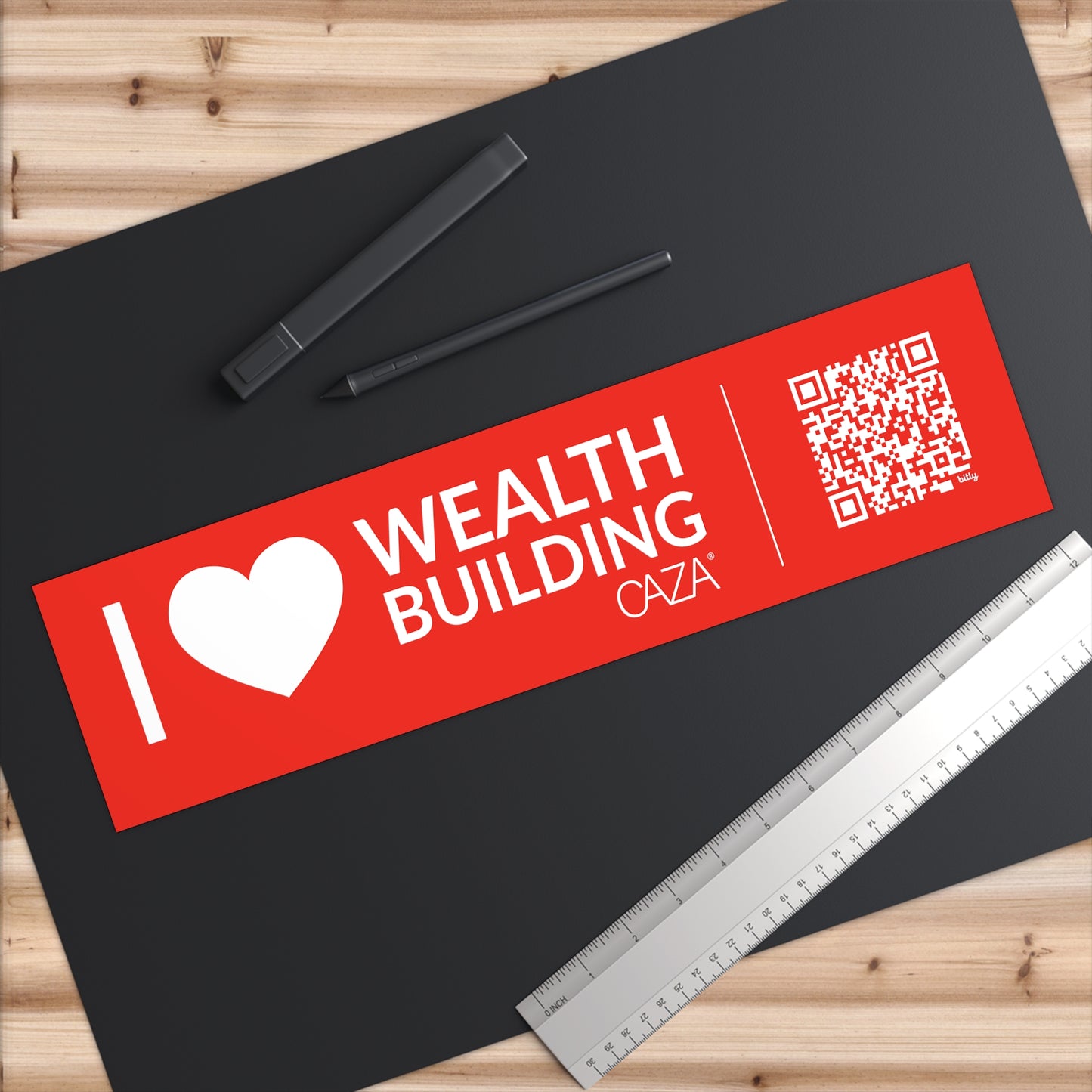 I ❤️ Wealth Building Bumper Stickers (Red)