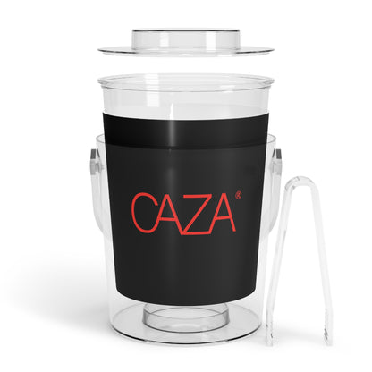 Ice Bucket with Tongs (Black)