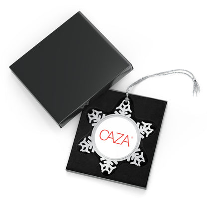 Pewter Snowflake Ornament (White)