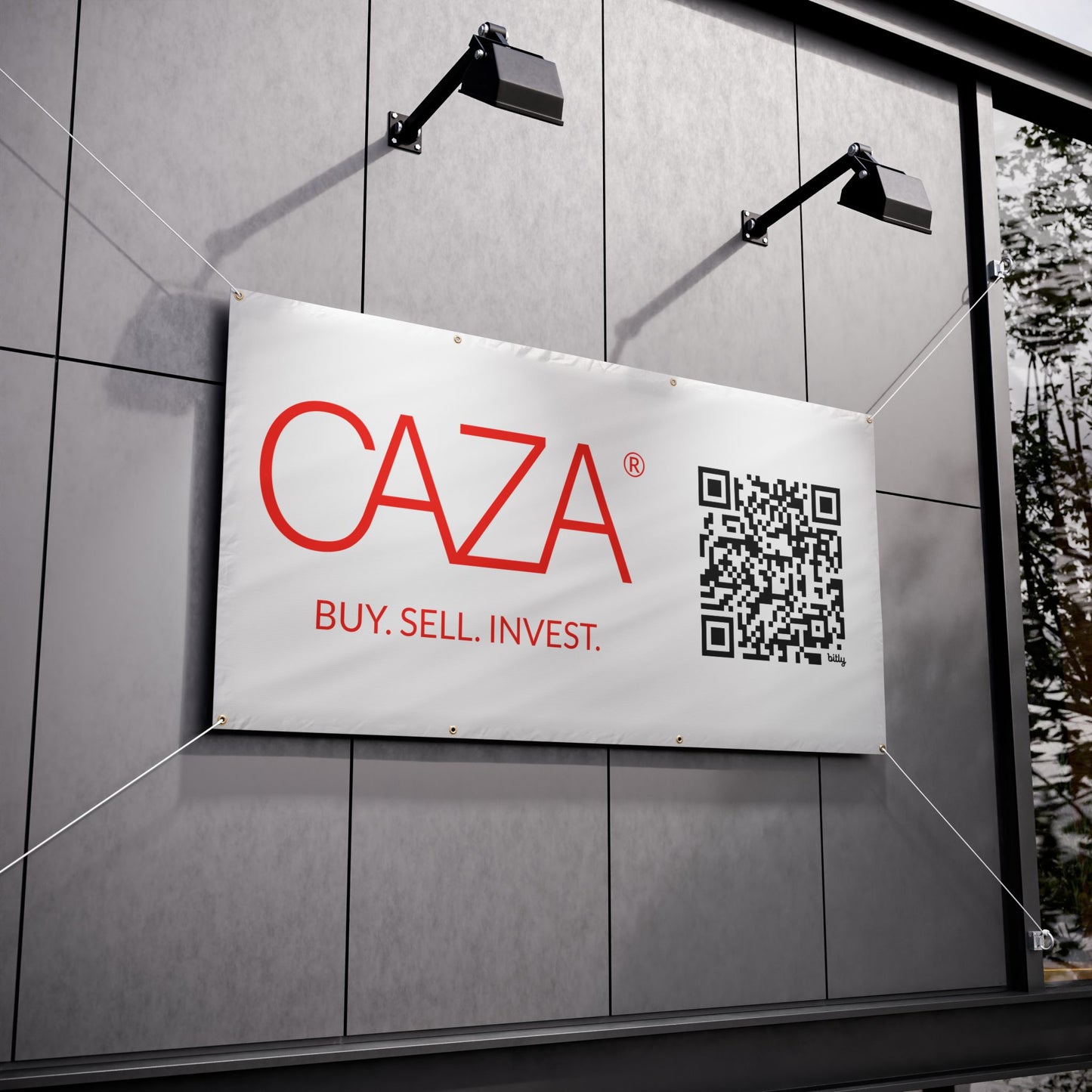Buy. Sell. Invest. | Vinyl Banners (White)