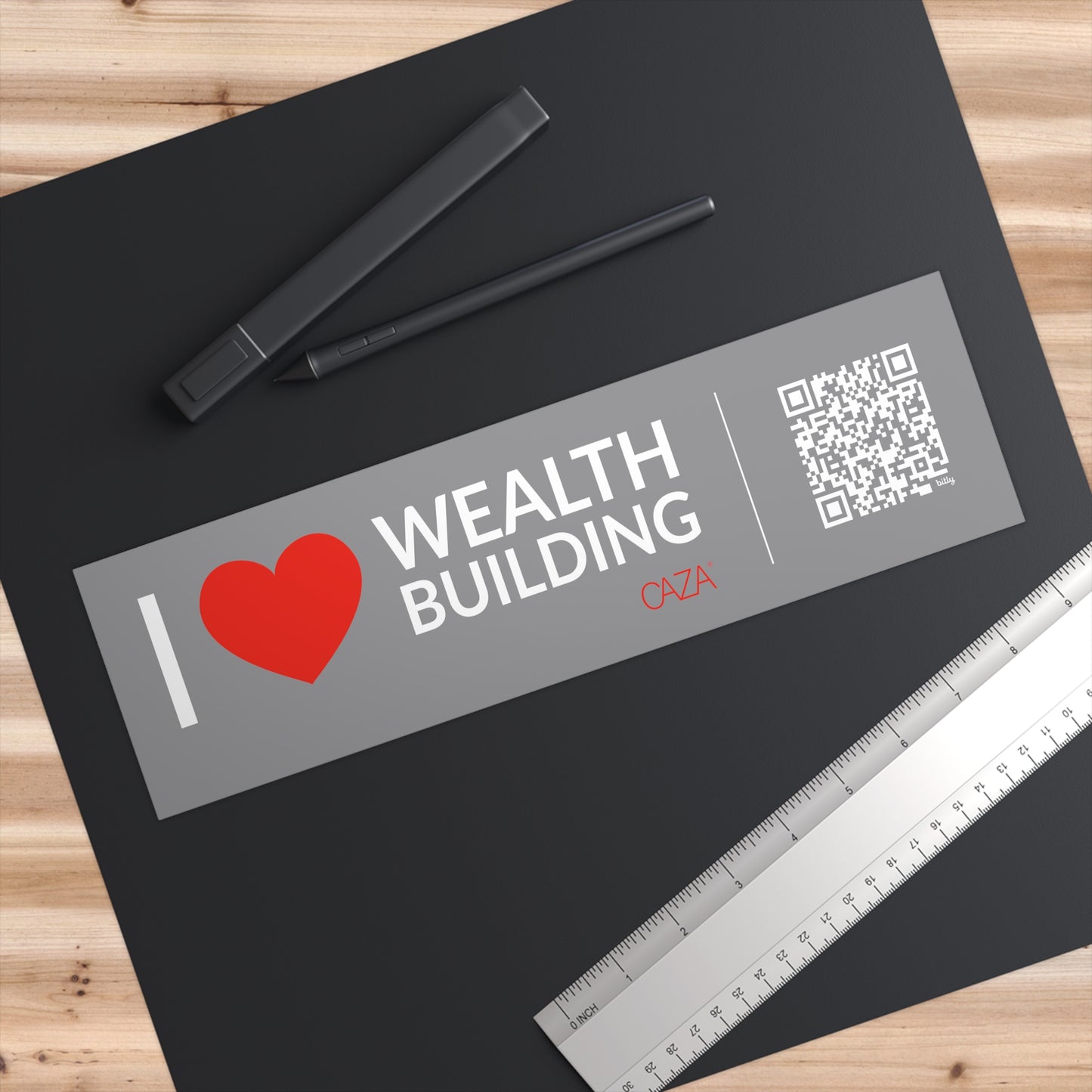 I ❤️ Wealth Building Bumper Stickers (Grey)