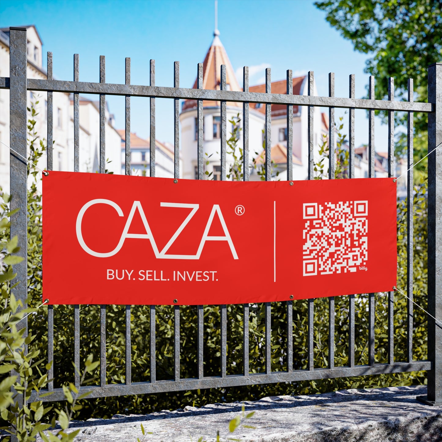 Buy. Sell. Invest. | Vinyl Banners (Red)