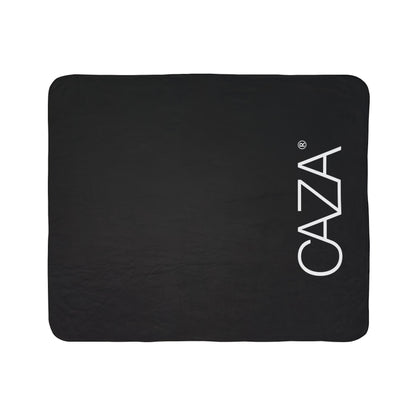 Fleece Sherpa Blanket (Black with White Logo)