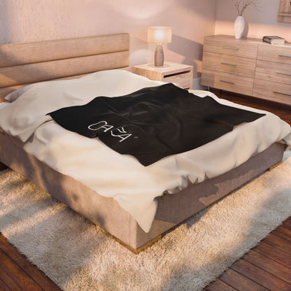 Velveteen Plush Blanket (Black)