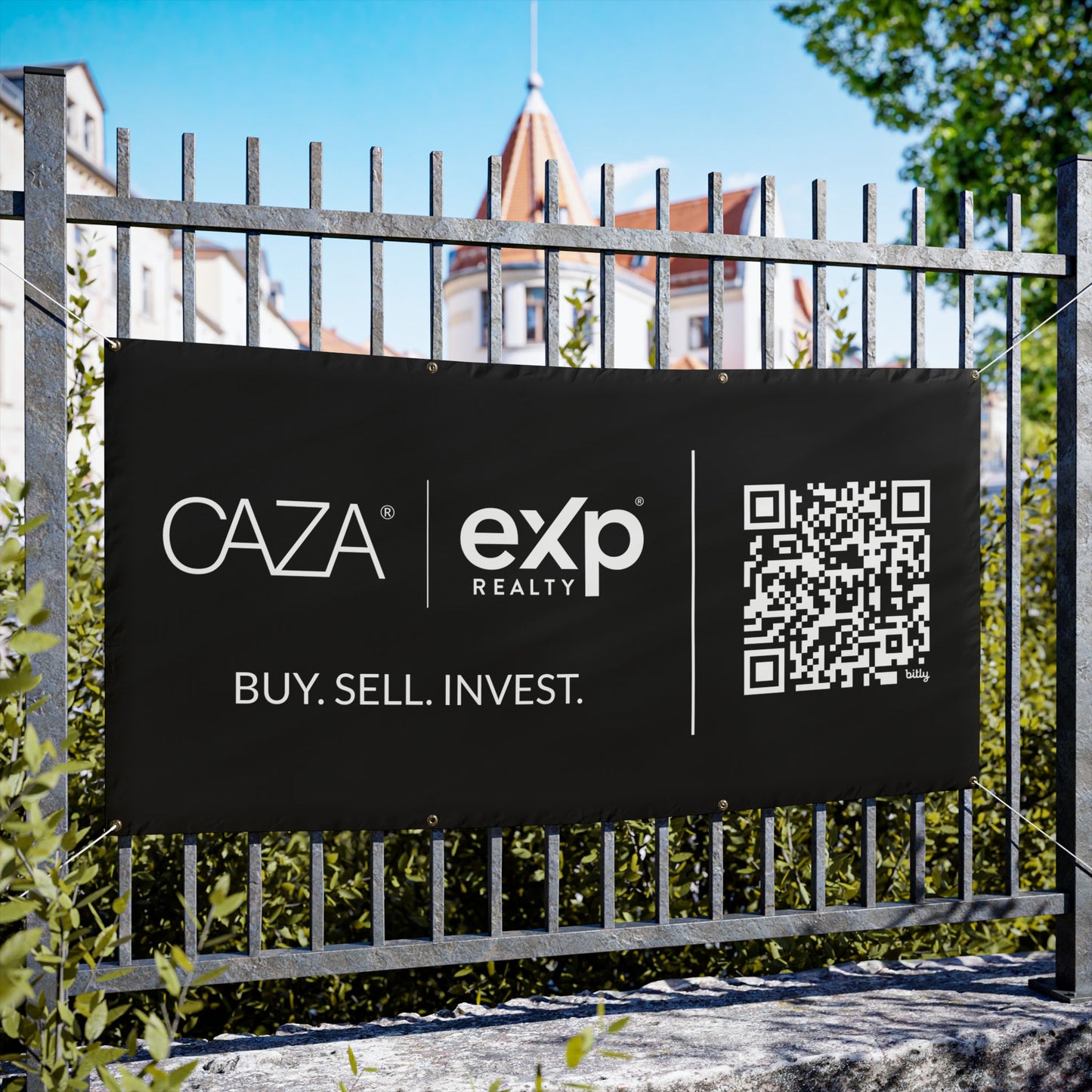 Buy. Sell. Invest. | Vinyl Banners (Black)