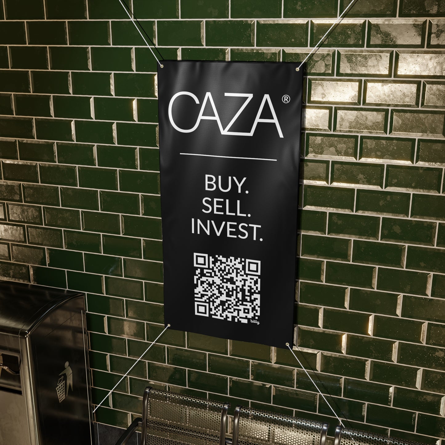 Buy. Sell. Invest. | Matte Banner (Black)