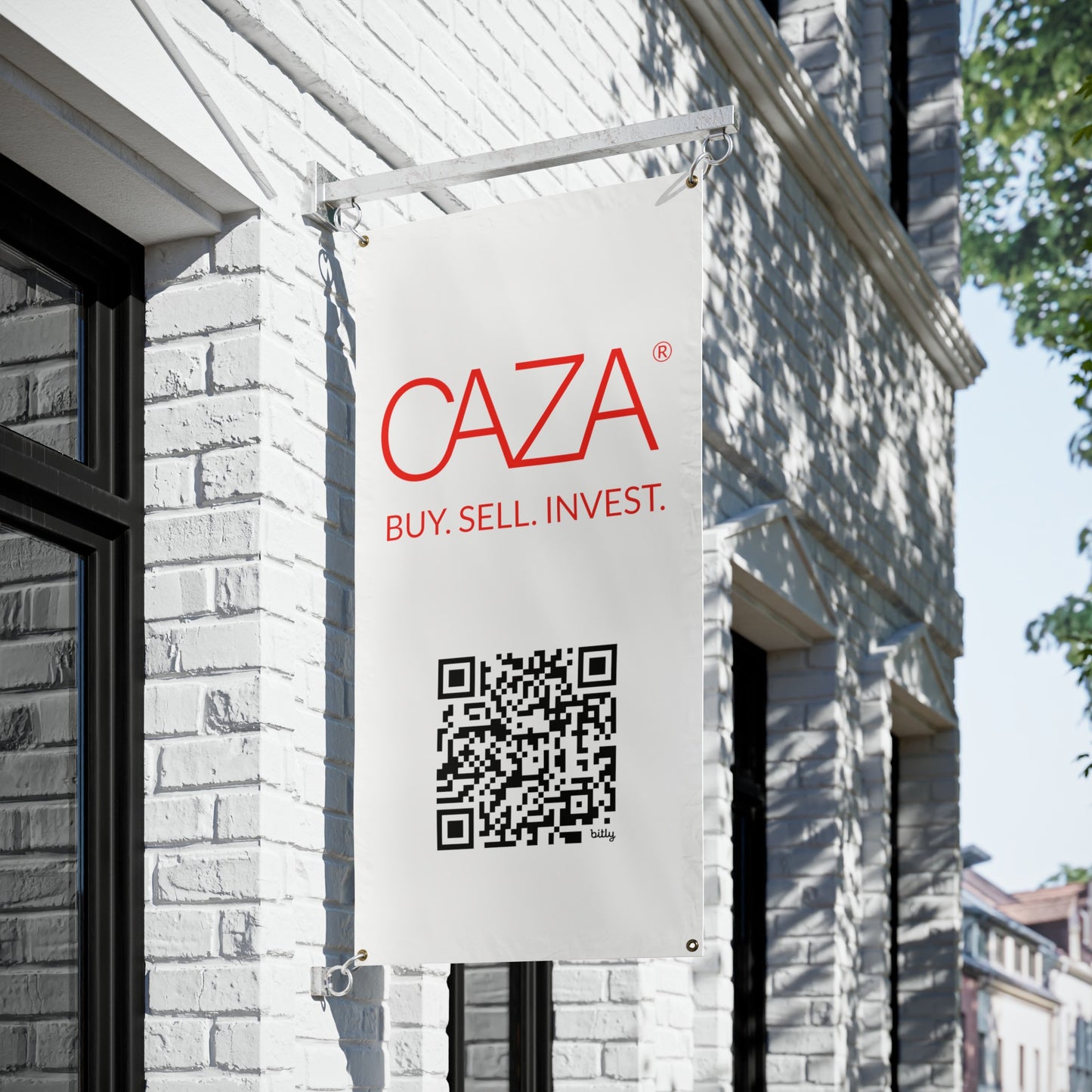 Buy. Sell. Invest. | Vinyl Banners (White)