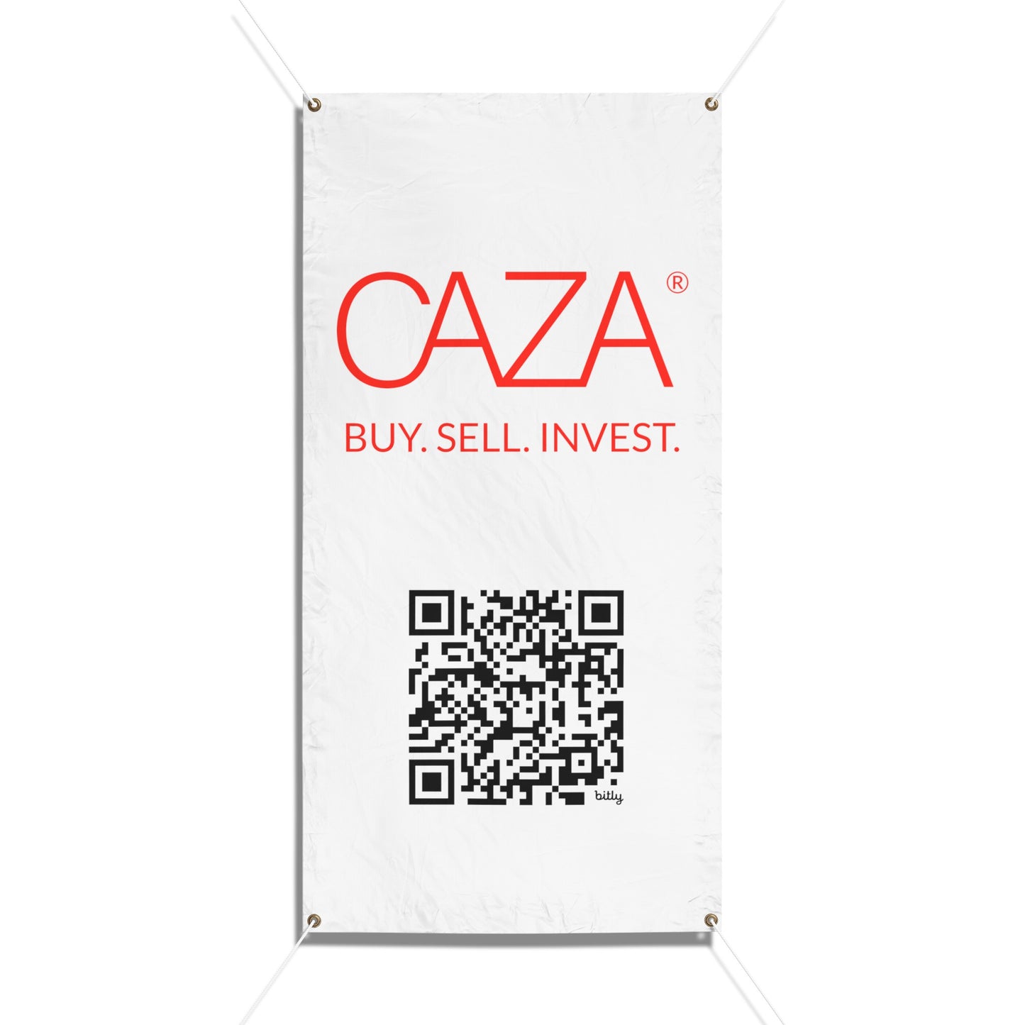 Buy. Sell. Invest. | Vinyl Banners (White)